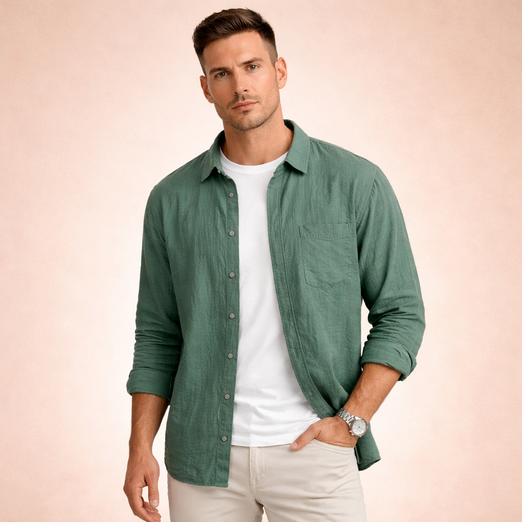 Luca | Camicia Uomo Essenziale a Maniche Lunghe per Ogni Occasione 3