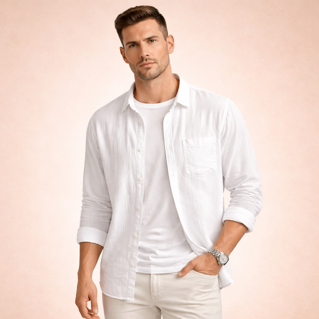 Luca | Camicia Uomo Essenziale a Maniche Lunghe per Ogni Occasione 4