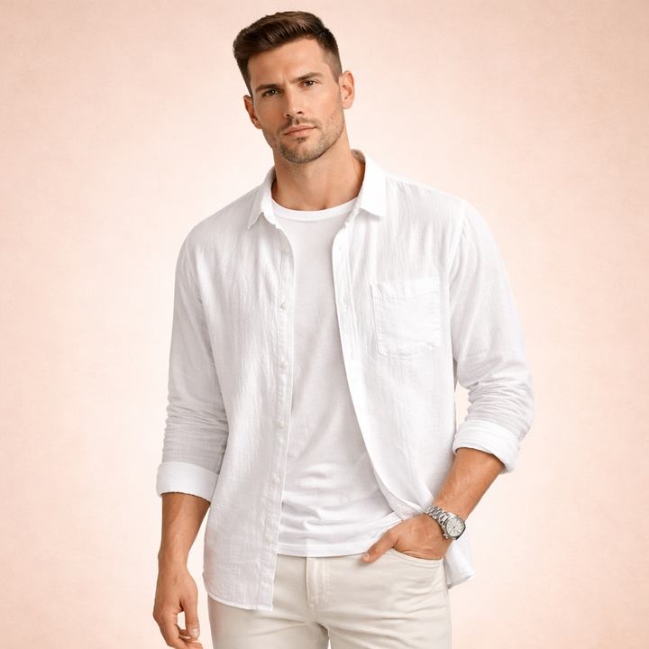 Luca | Camicia Uomo Essenziale a Maniche Lunghe per Ogni Occasione 4