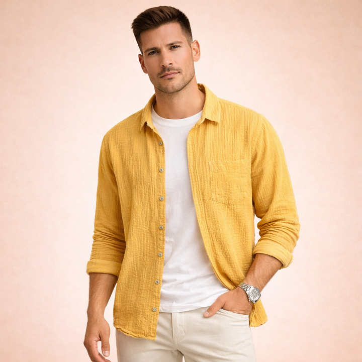 Luca | Camicia Uomo Essenziale a Maniche Lunghe per Ogni Occasione 5