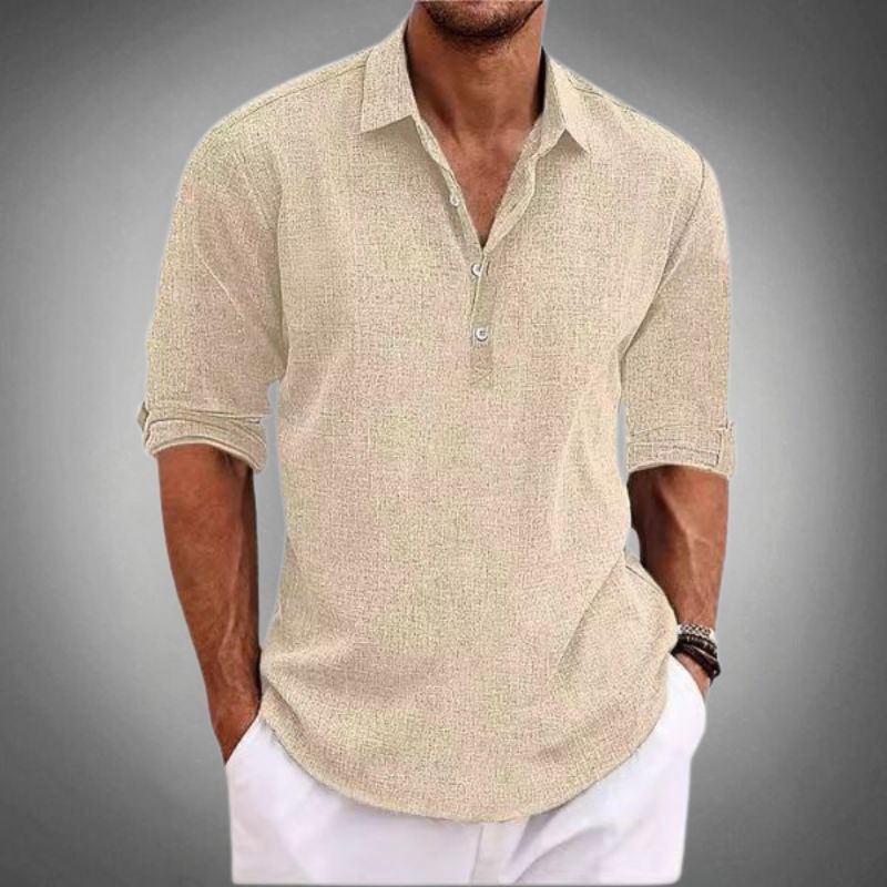 Luca | Elegante e Casual Camicia da Uomo Popover in Misto Cotone 3