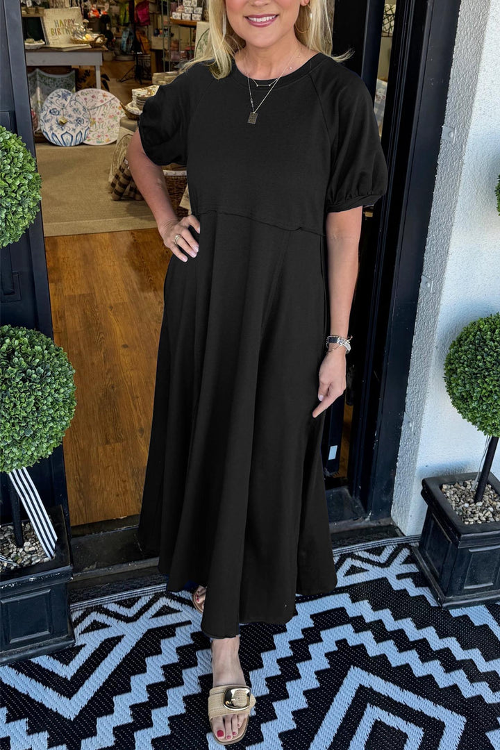 Luna Chic | Vestito Lungo Elegante con Maniche a Sbuffo 2