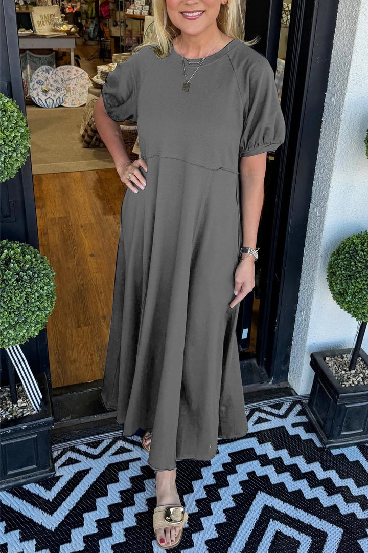 Luna Chic | Vestito Lungo Elegante con Maniche a Sbuffo 9