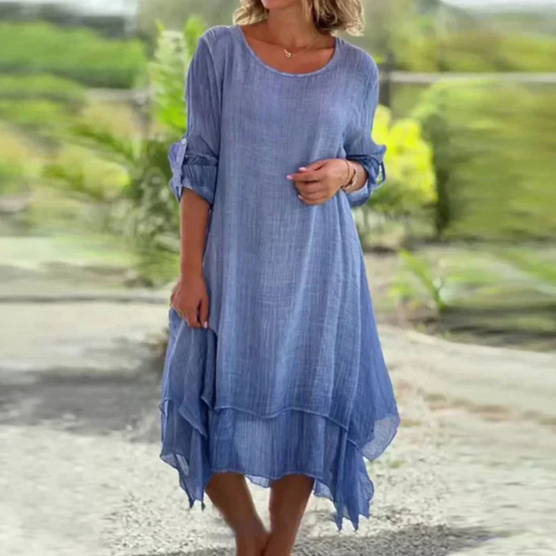 Luna | Abito Midi Elegante con Orlo Asimmetrico per Cerimonia e Occasioni Speciali 2