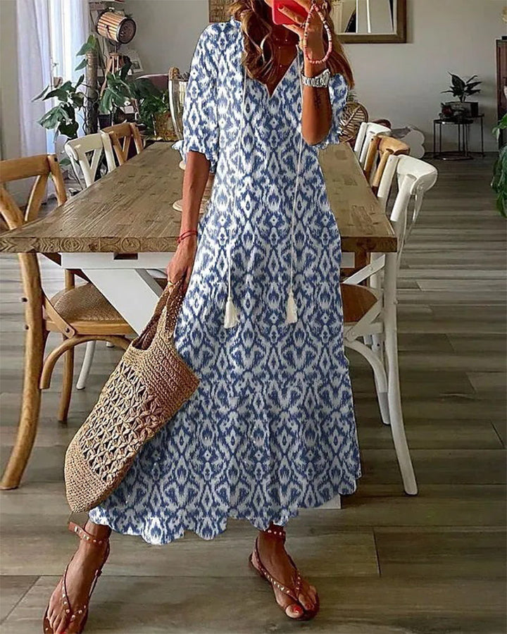 Luna | Abito lungo boho con stampa 0