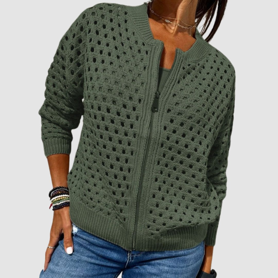 Luna | Cardigan casual traspirante e comodo con cerniera 2