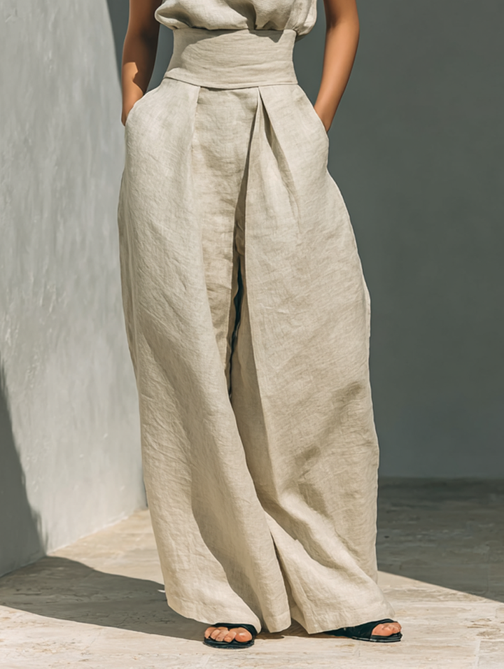 Luna | Completo Minimalista Canotta e Pantaloni Larghi Donna 6