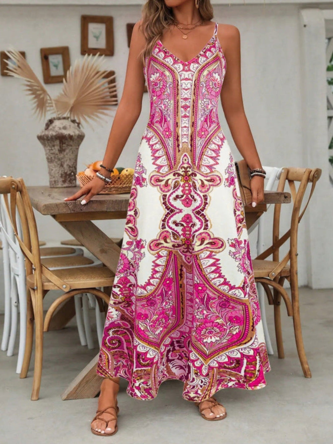 Luna | Elegante Abito Lungo Estivo per Donna con Stampa Paisley 1