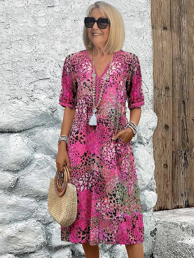 Luna | Elegante Abito Midi Donna Casual Chic con Tasche 3