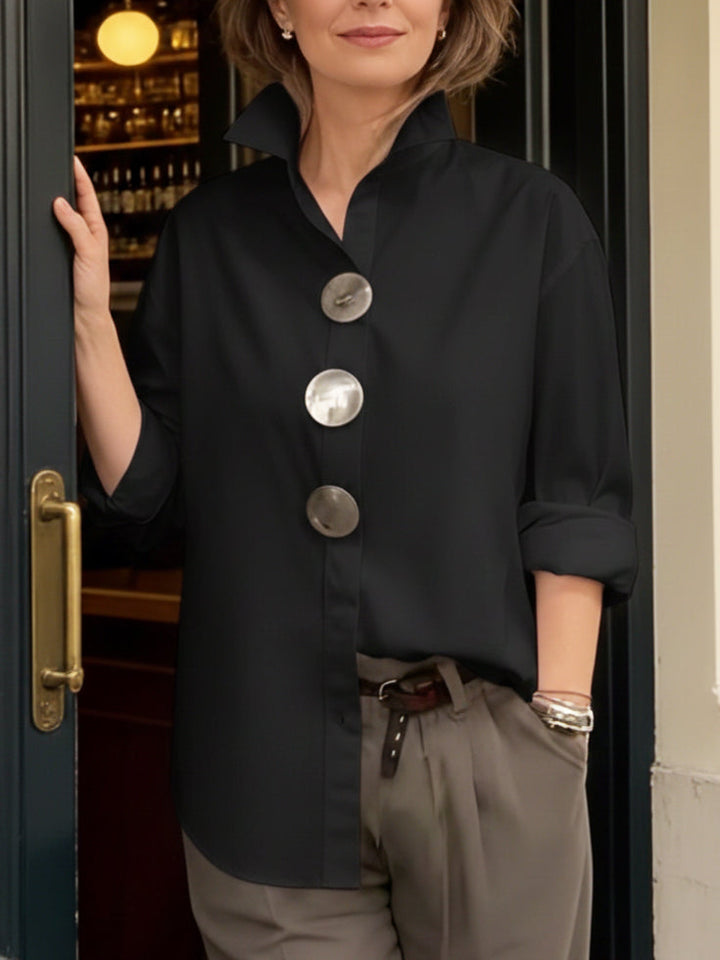 Luna | Elegante Blusa Donna con Colletto Alto, Tessuto Traspirante e Stile Versatile 2