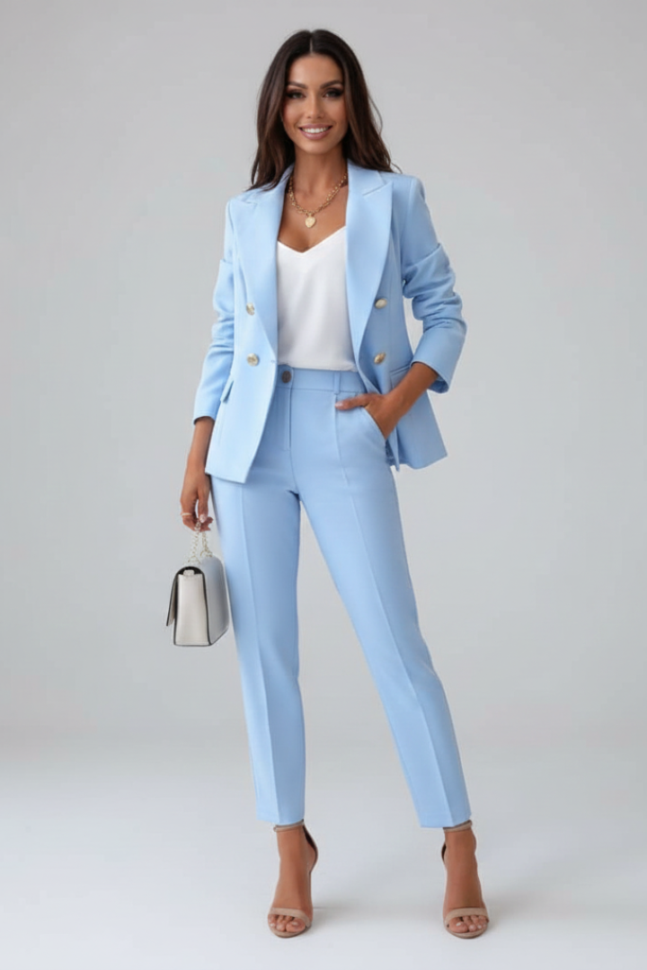 Luna | Elegante Completo Blazer Doppiopetto per Donne Moderne 0