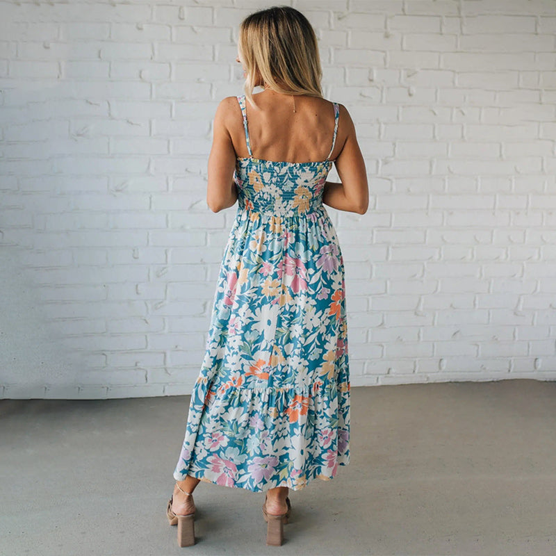 Luna | Elegante Maxi Abito Donna Floreale con Spalline Regolabili 2
