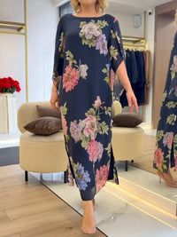 Luna | Abito lungo a fiori, elegante e leggero