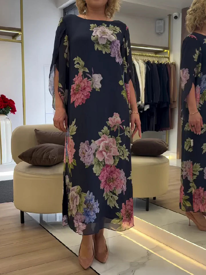 Luna | Elegante Maxi Abito Donna Floreale in Chiffon Leggero 1