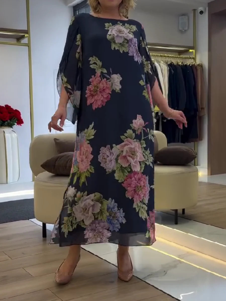 Luna | Elegante Maxi Abito Donna Floreale in Chiffon Leggero 2