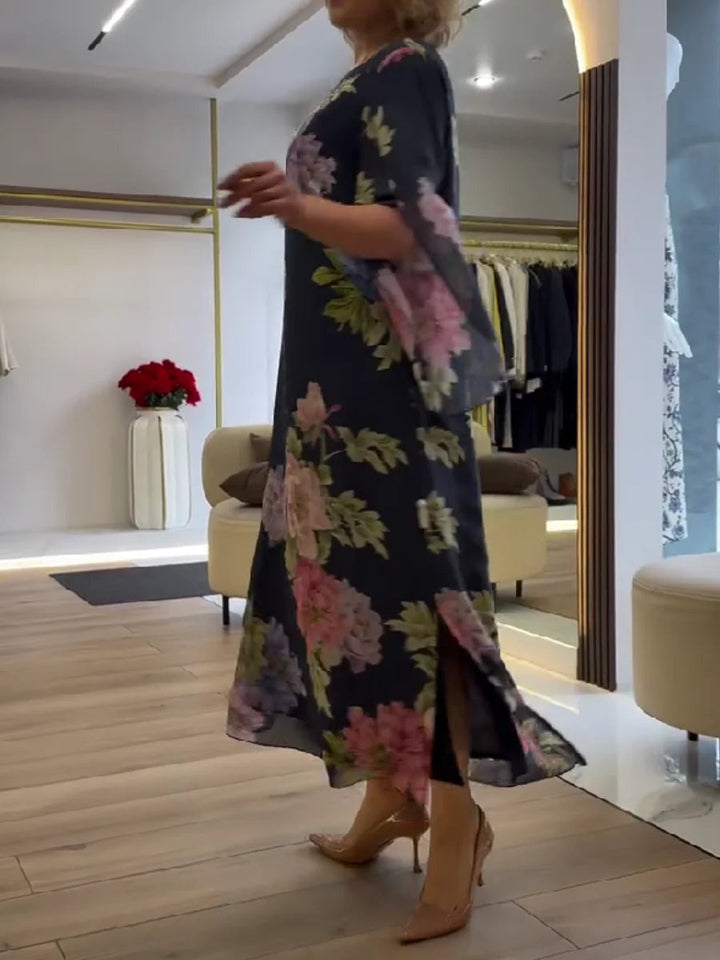 Luna | Elegante Maxi Abito Donna Floreale in Chiffon Leggero 3