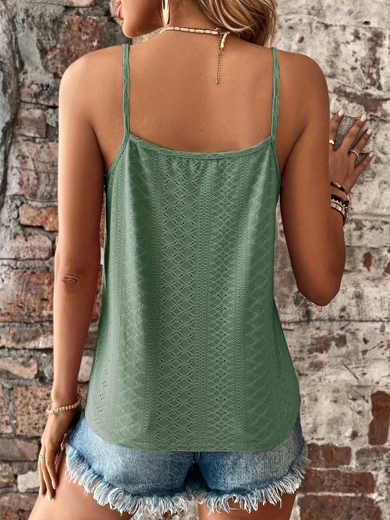 Luna | Elegante e Leggero Canottiere Donna con Scollo a V e Ricami per l'Estate 3