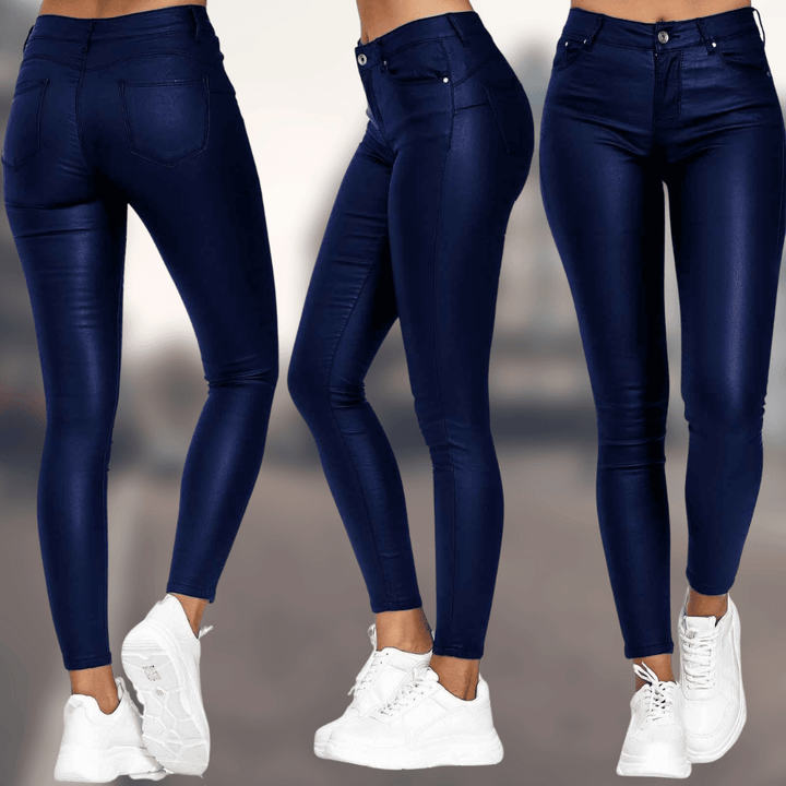 Luna | Eleganti e Confortevoli Pantaloni Donna Slim Fit in PU-Poliestere 1