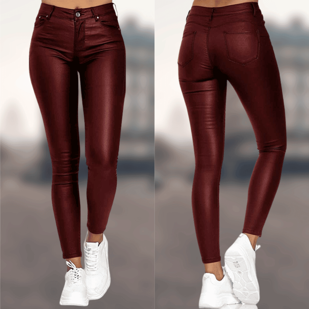 Luna | Eleganti e Confortevoli Pantaloni Donna Slim Fit in PU-Poliestere 2