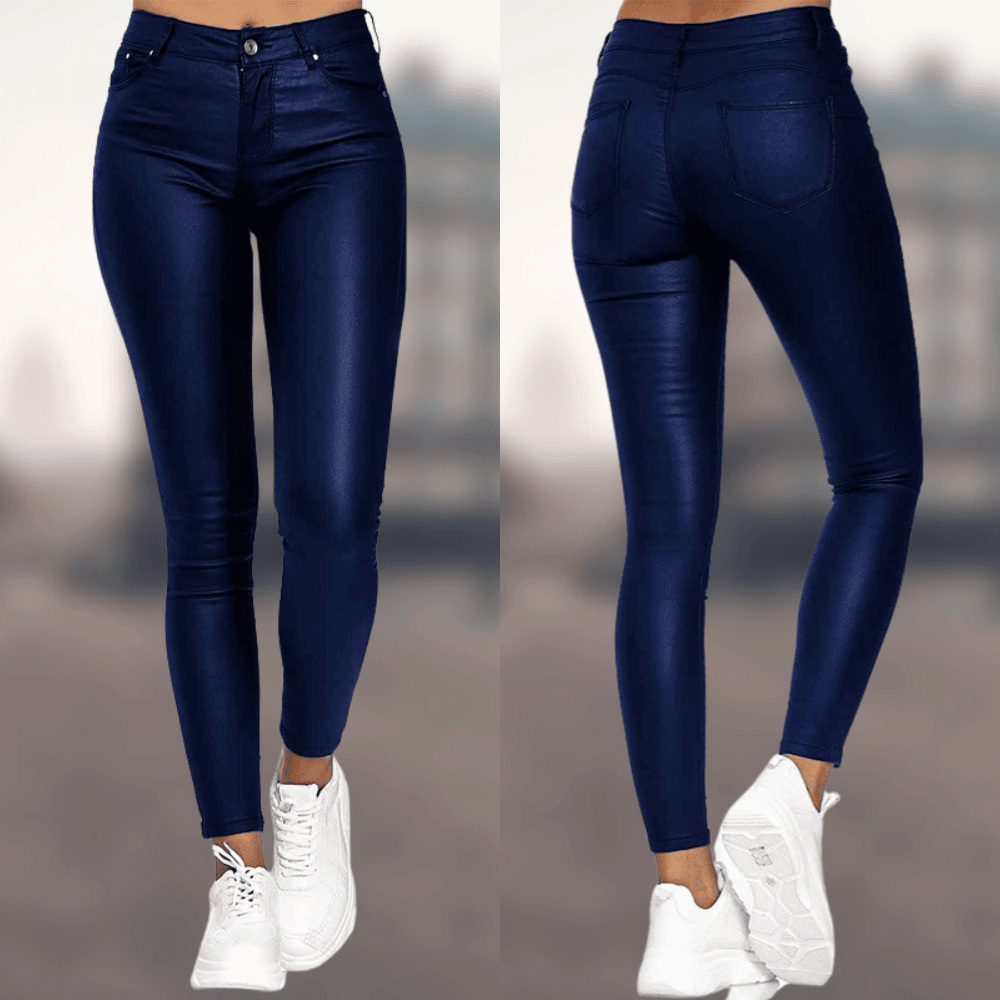 Luna | Eleganti e Confortevoli Pantaloni Donna Slim Fit in PU-Poliestere 3