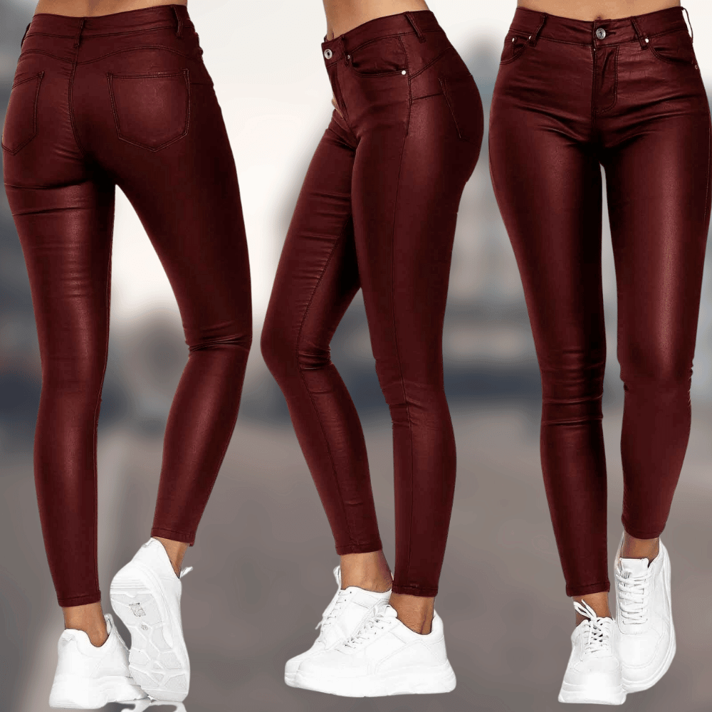 Luna | Eleganti e Confortevoli Pantaloni Donna Slim Fit in PU-Poliestere 4