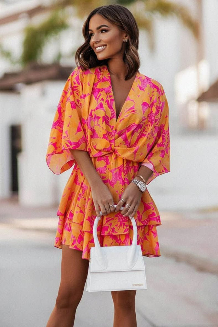 Luna | Mini abito tropicale boho dai colori vivaci 0