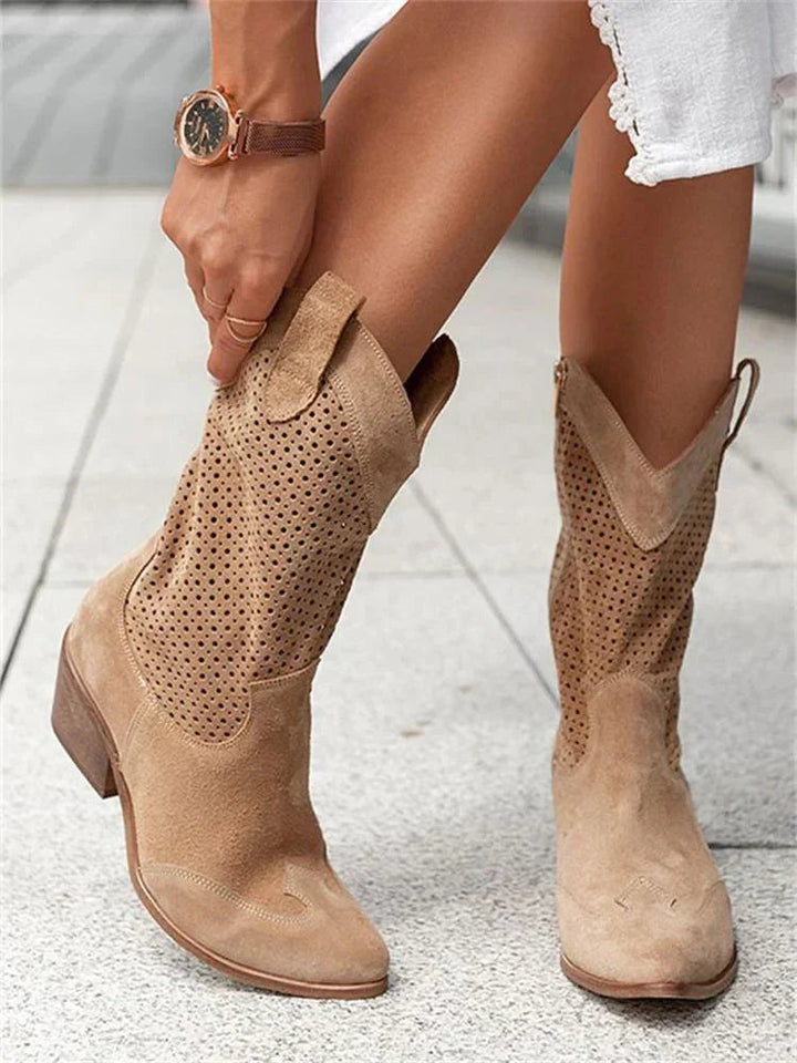 Luna | Stivali Donna Cowboy Traspiranti Eleganti Tacco Medio Casual 5