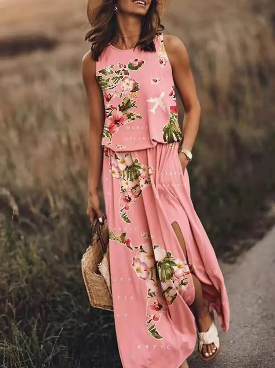 Lunara | Abito Maxi Estivo Elegante e Fluido senza Maniche 0