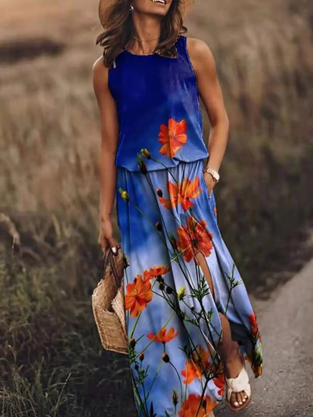 Lunara | Abito Maxi Estivo Elegante e Fluido senza Maniche 1