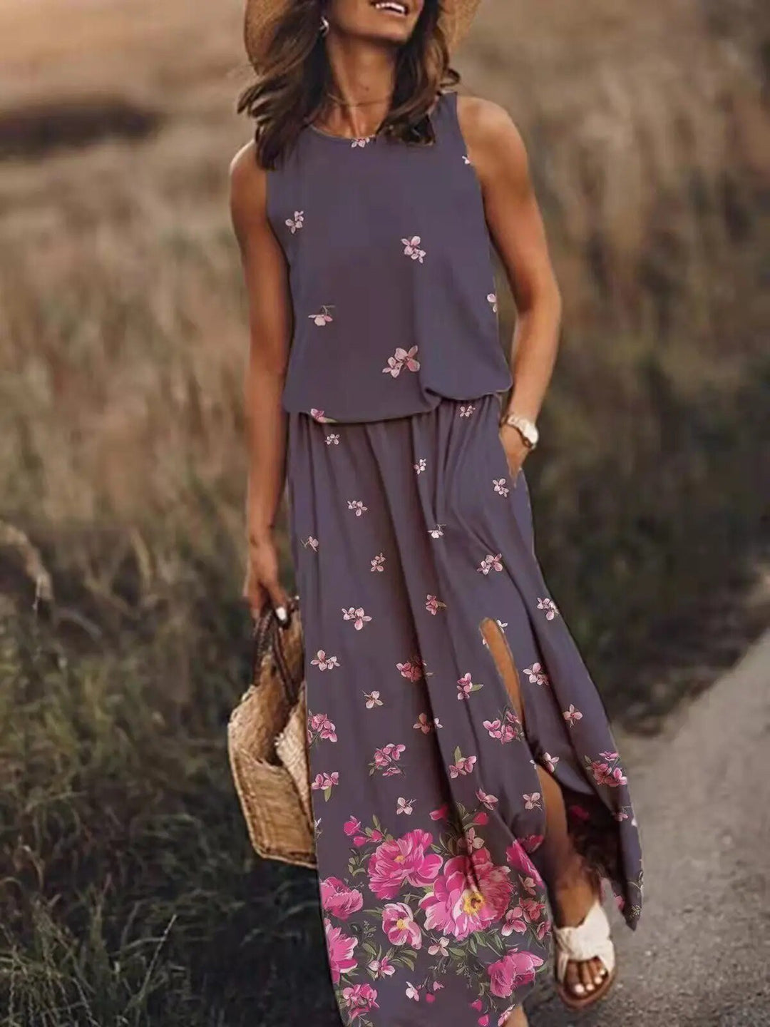 Lunara | Abito Maxi Estivo Elegante e Fluido senza Maniche 2