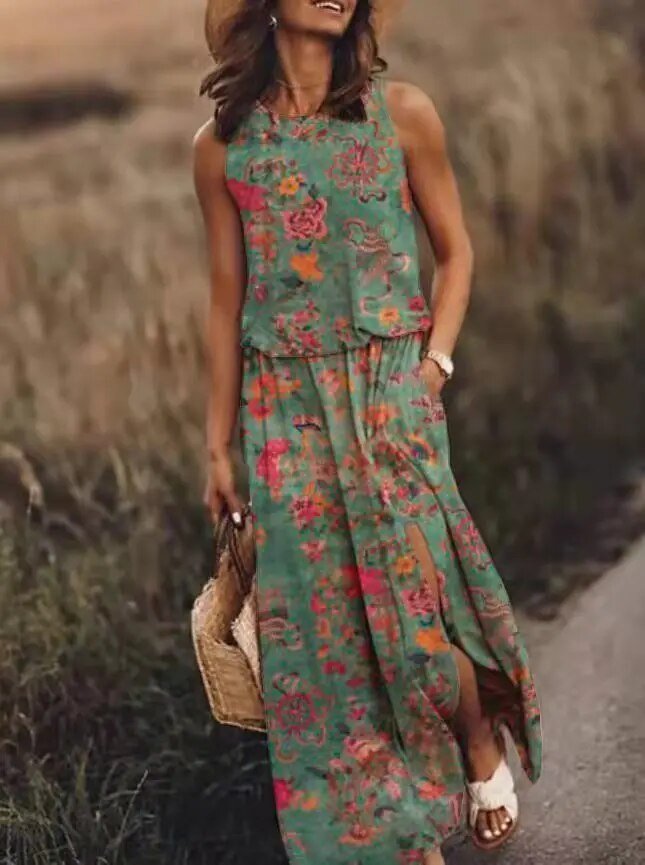 Lunara | Abito Maxi Estivo Elegante e Fluido senza Maniche 4