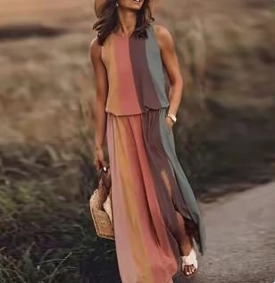 Lunara | Abito Maxi Estivo Elegante e Fluido senza Maniche 5