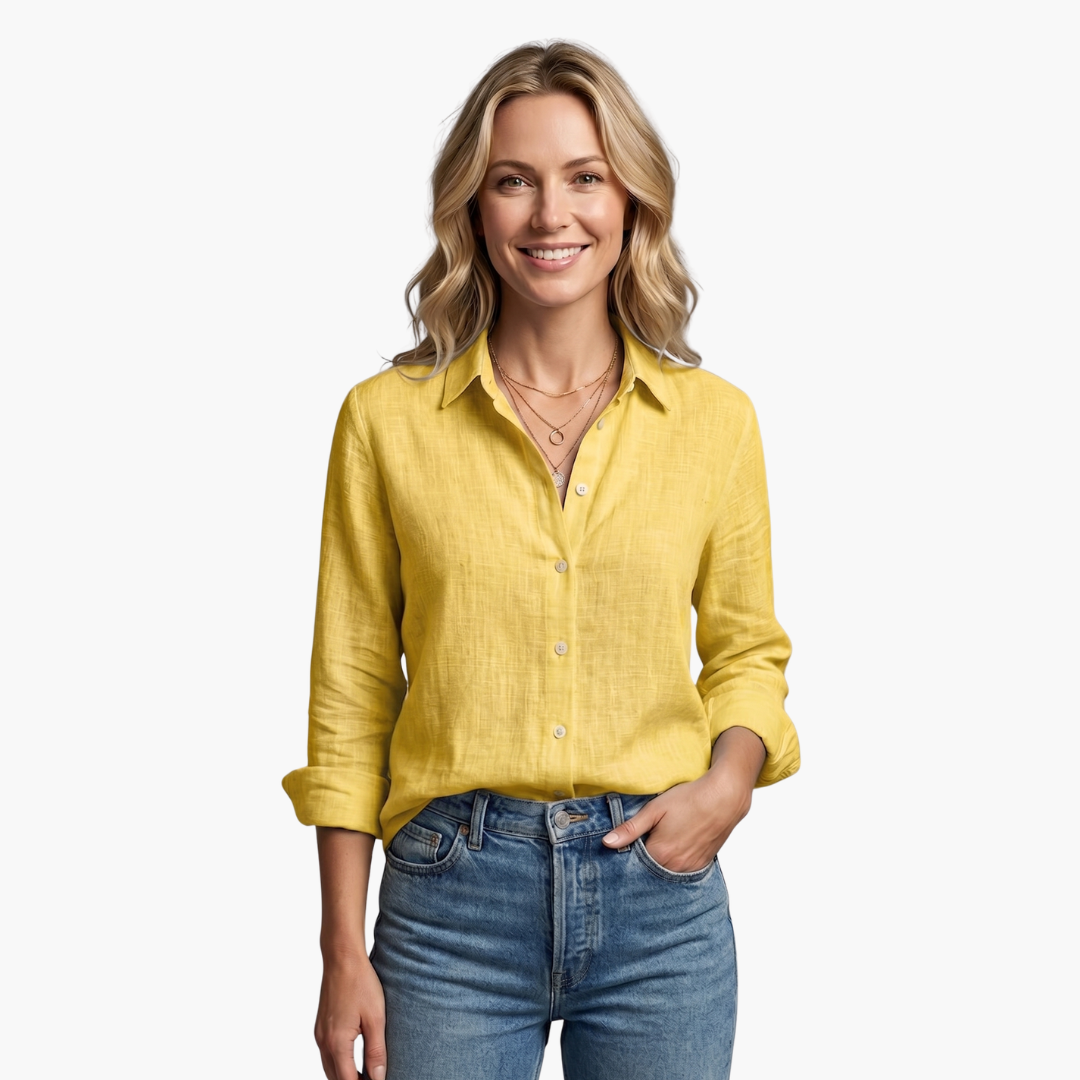 Lunara | Elegante Camicia Donna Azzurra a Maniche Lunghe – Versatile e Comfortevole 2