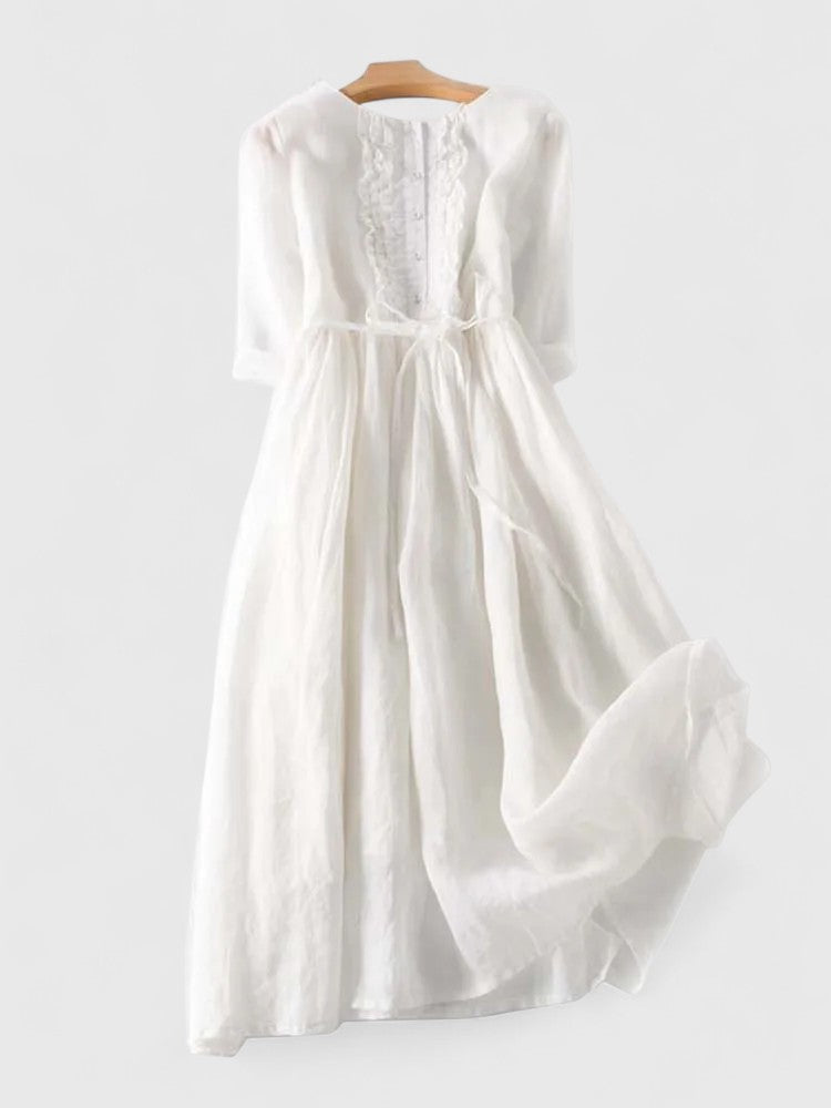 Lunaria | Elegante Abito Midi in Misto Lino 1