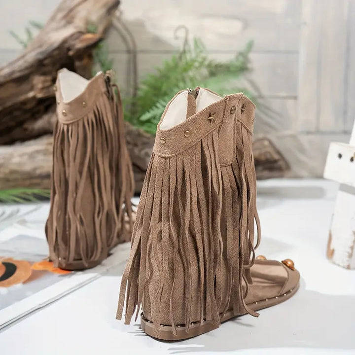 Malia | Eleganti e Comodi Sandali Donna Bassi con Frange per un Look Estivo Boho 7