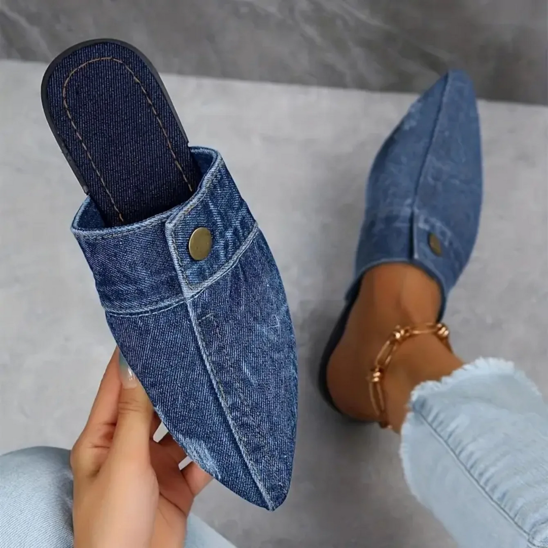 Mandy | Eleganti Sandali in Denim con Punta Appuntita 2