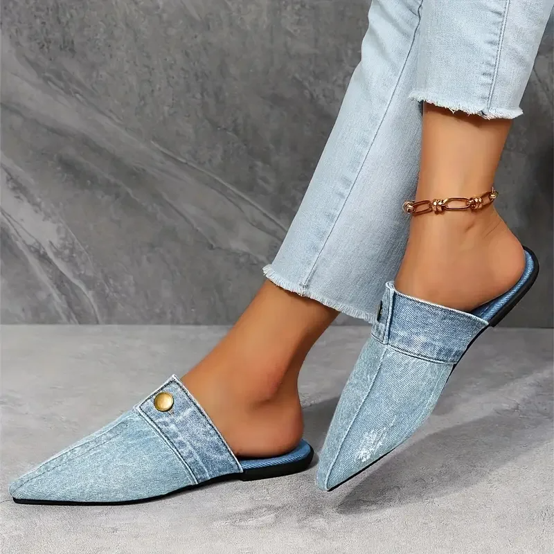 Mandy | Eleganti Sandali in Denim con Punta Appuntita 3