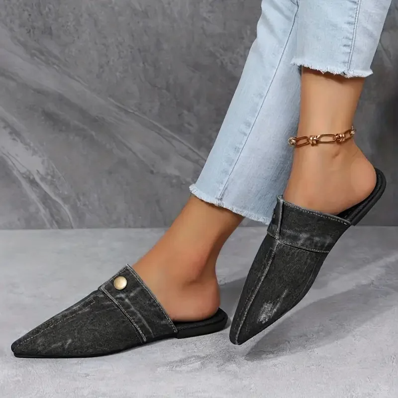 Mandy | Eleganti Sandali in Denim con Punta Appuntita 4