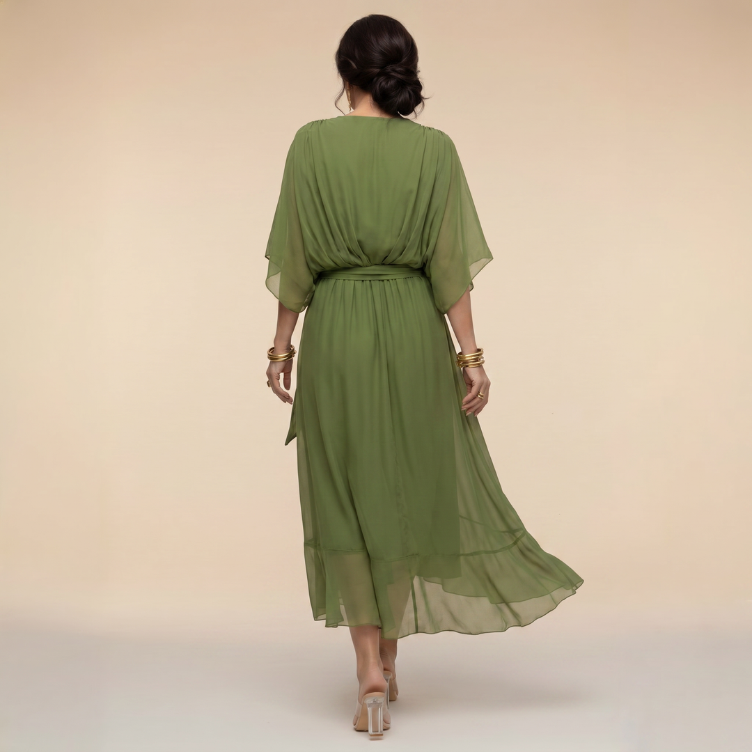 Margherita | Elegante Abito Midi Cerimonia con Scollo a V per Donna 2