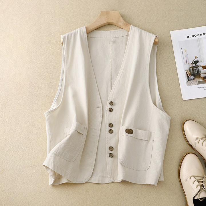Margo | Gilet con bottoni dal taglio rilassato 0