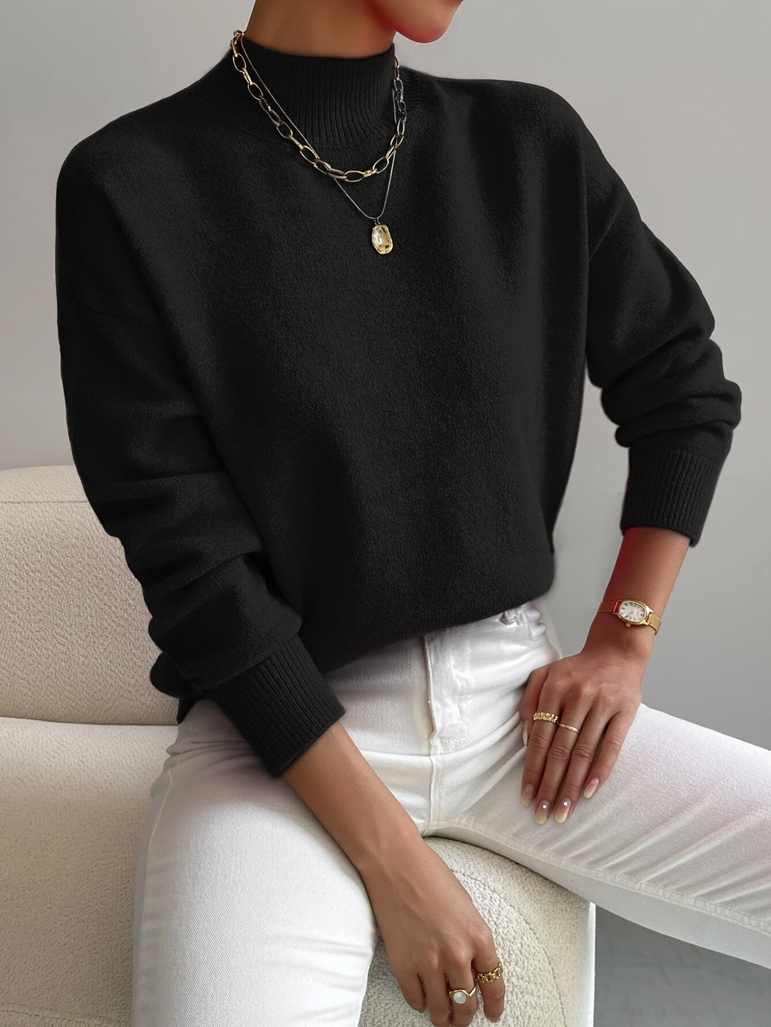 Marilena | Elegante maglione a collo alto 5