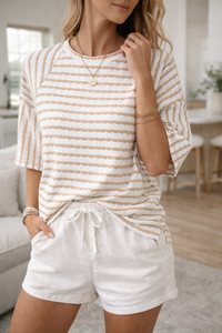 Aurora | T-shirt a righe in cotone traspirante