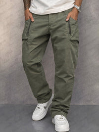 Steffen | Slim fit cargo pants in sturdy cotton with zippers