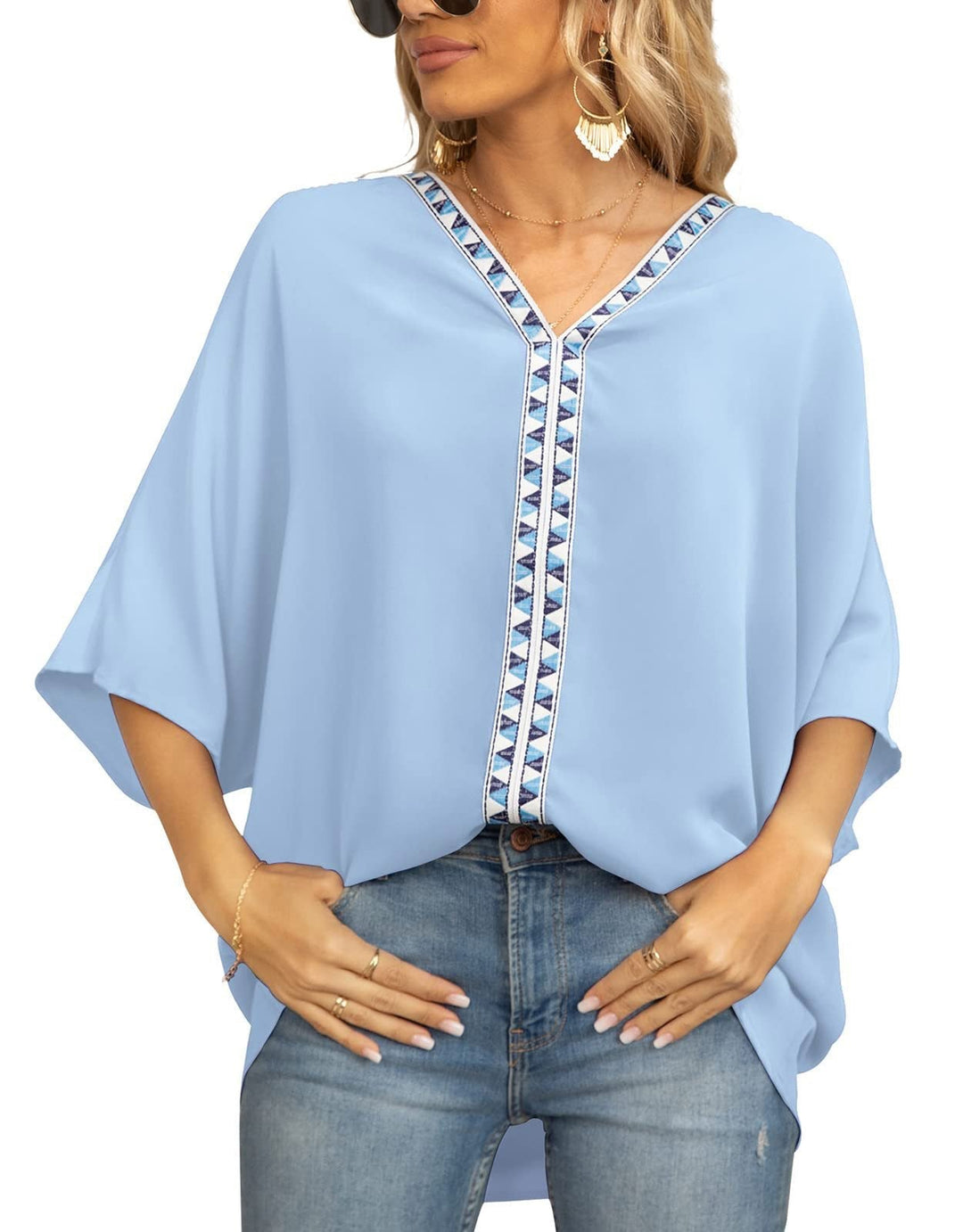 Maya | Comoda e calda tunica oversize con finiture geometriche 8