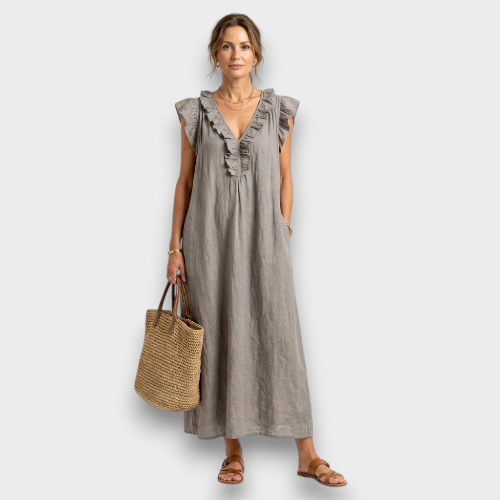 Maya | Elegante Maxi Abito Donna con Ricamo Floreale - Abiti Cerimonia Donna 0