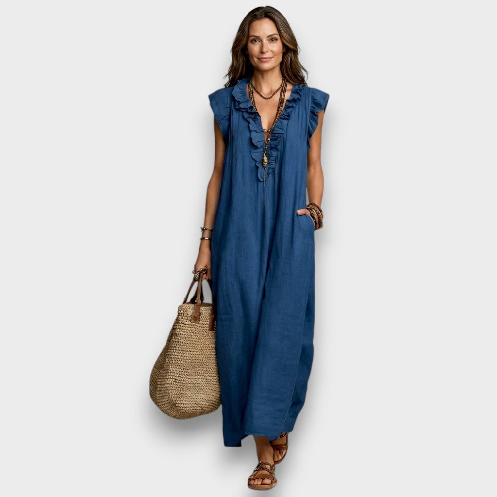 Maya | Elegante Maxi Abito Donna con Ricamo Floreale - Abiti Cerimonia Donna 10