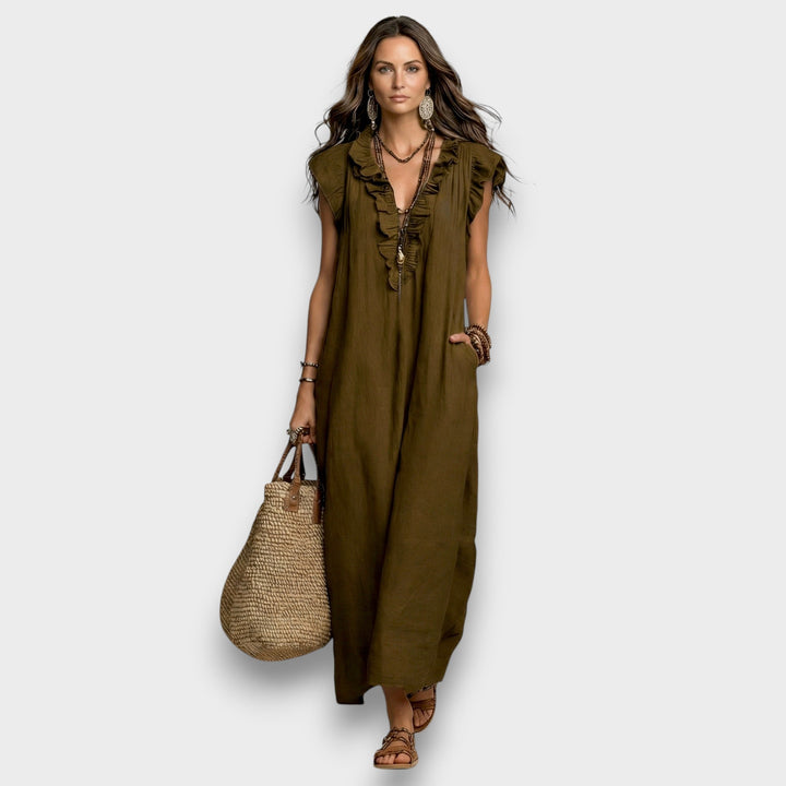 Maya | Elegante Maxi Abito Donna con Ricamo Floreale - Abiti Cerimonia Donna 11