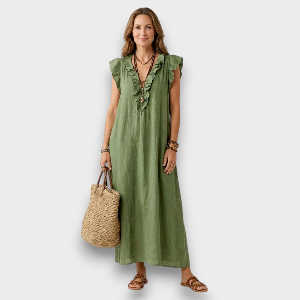 Maya | Elegante Maxi Abito Donna con Ricamo Floreale - Abiti Cerimonia Donna 2