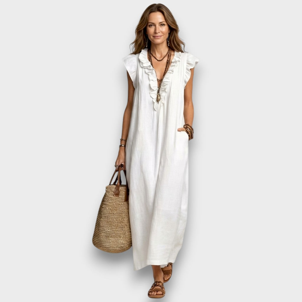 Maya | Elegante Maxi Abito Donna con Ricamo Floreale - Abiti Cerimonia Donna 4