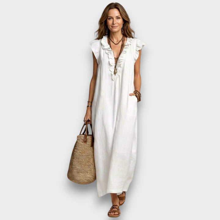 Maya | Elegante Maxi Abito Donna con Ricamo Floreale - Abiti Cerimonia Donna 4